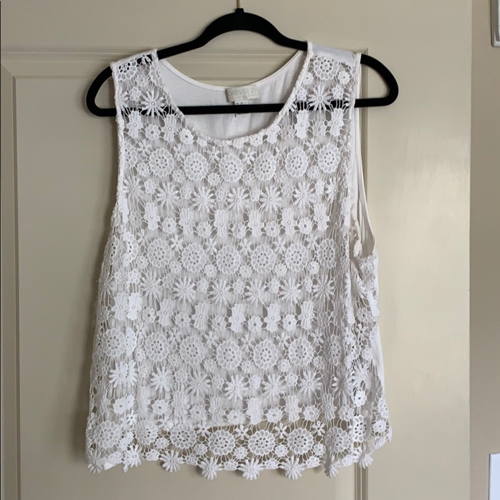 White Flowery Top